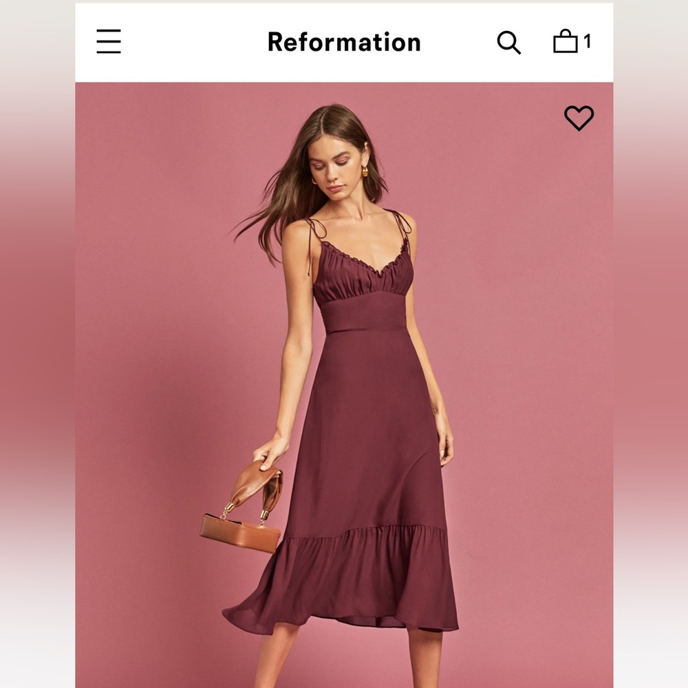 Reformation Embry Dress in Plum. Size:8. Never worn. Brand new condition